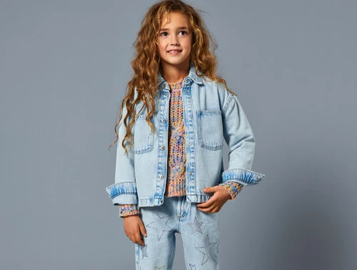 Kids ONLY light blue denim star cowboyjakke